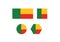 Benin national flag set symbol africa