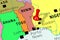 Benin, Porto Novo - capital city, pinned on political map