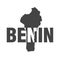 Benin vector map typography icon