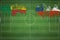 Benin vs Chile Soccer Match, national colors, national flags, soccer field, football game, Copy space