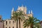 Benissa Church with Palms, Benissa, Costa Blanca, Spain