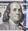 Benjamin Franklin portrait on 100 dollars banknote