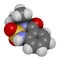 Bentazon herbicide molecule. 3D rendering.