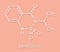 Bentazon herbicide molecule. Skeletal formula.