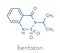Bentazon herbicide molecule. Skeletal formula