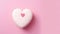 Bento cake with heart shaped heart pattern on light pink background, Valentine\\\'s Day, free space for text