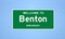 Benton, Arkansas city limit sign. Town sign from the USA.