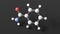 benzamide molecule, molecular structure, amide derivative, ball and stick 3d model, structural chemical formula with colored atoms