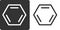 Benzene C6H6 aromatic hydrocarbon molecule, flat icon style. Skeletal formula.