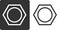 Benzene C6H6 aromatic hydrocarbon molecule, flat icon style. Skeletal formula.