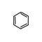 Benzene chemical formula doodle icon, vector illustration