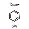 Benzene Chemistry Molecule Formula Hand Drawn Imitation