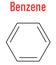 Benzene or Cyclohexatriene aromatic hydrocarbon molecule. Skeletal formula.