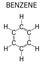 Benzene or Cyclohexatriene aromatic hydrocarbon molecule. Skeletal formula.