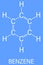 Benzene or Cyclohexatriene aromatic hydrocarbon molecule. Skeletal formula.