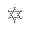 Benzene molecular geometry line icon