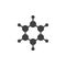 Benzene molecular geometry vector icon