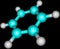 Benzene molecular structure on black background
