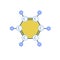 Benzene molecule icon, flat style