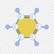 Benzene molecule icon, flat style