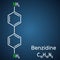 Benzidine molecule. It is aromatic amine, used for the detection of blood and as a reagent in the manufacture of dyes. Structural