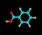 Benzoic acid molecule isolated on black