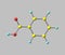 Benzoic acid molecule isolated on gray