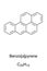 Benzopyrene skeletal formula and molecular structure