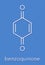 Benzoquinone quinone, para-benzoquinone molecule. Skeletal formula.