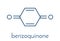 Benzoquinone quinone, para-benzoquinone molecule. Skeletal formula.