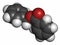 Benzyl benzoate drug molecule, 3D rendering. Used as acaricide, scabicide, etc.  Atoms are represented as spheres with