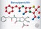 Benzylpenicillin penicillin G drug molecule. It is beta-lactam antibiotic. Structural chemical formula and molecule model. Sheet