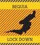 Bequia Lock Down Sign. Yellow island pandemic.