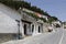 Berat, Albania, July 9 2019: Steep street in Berat that leads up to the fortress along the historic houses