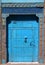 Berber blue Moroccan riad door and frame