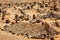 Berber old cemetery on the edge of Sahara desert in Morocco.