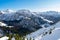 Berchtesgaden, Germany Mountain landscape in bavarian alps in winter. Mountains covered with snow