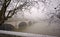 Bercy bridge under snow in paris