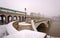 Bercy bridge under snow in paris