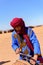 Bereber in the desert of Sahara in Morocco.