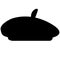 Beret icon on white background. Mime black beret sign. Mimic Cap symbol. flat style