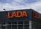 Berezniki,Russia-July 10 : sign Official dealership of Lada. Lada is a Russian automobile manufacturer