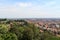 Bergamo cityscape panorama seen from Citta Alta