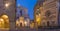 Bergamo - Colleoni chapel, Duomo and cathedral Santa Maria Maggiore in upper town at dusk