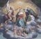 Bergamo - Detail of painting Incoronazione della Vergine - Coronation of hl. Mary