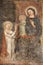 Bergamo - Giottesque medieval fresco of Virgin Mary - cathedral