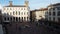 Bergamo, Ital. The Old city. Timelapse on the old main and the public library square