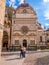 Bergamo, Italy. Circa June 2018. Facade of the Basilica of Santa Maria Maggiore and Cappella Colleoni in Citta Alta of Bergamo, It