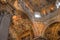 Bergamo, Italy - May 10, 2018: Ceiling and stucco ornaments, murals in the Basilica of Santa Maria Maggiore. Plafond