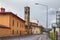 BERGAMO, ITALY - MAY 21, 2019: Back view of the historical church Parrocchia S.Giovanni Battista in Campagnola in Bergamo